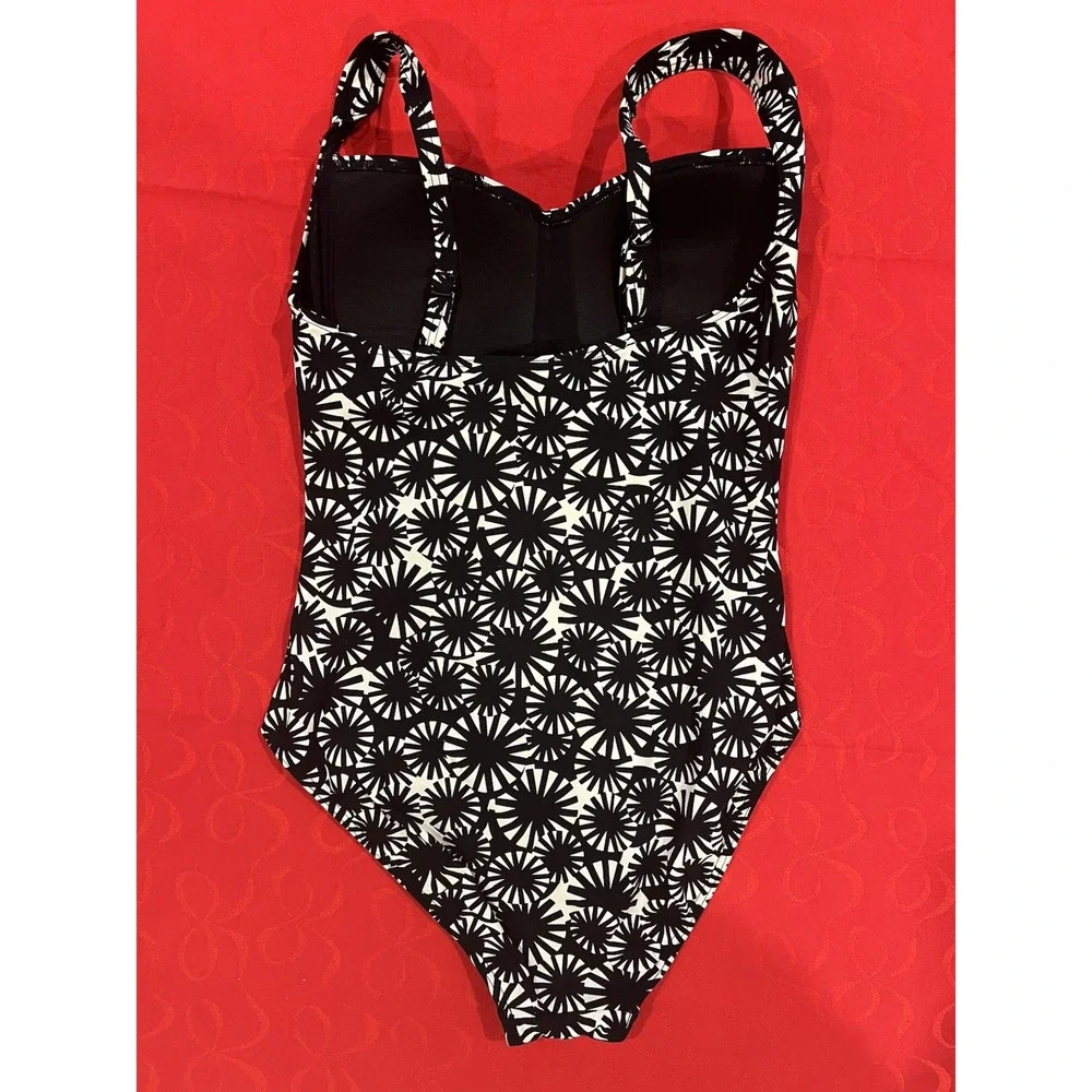 BOND-EYE Australia US 6 D/DD Black White One Piece Bathing Suit Pool Beach Party